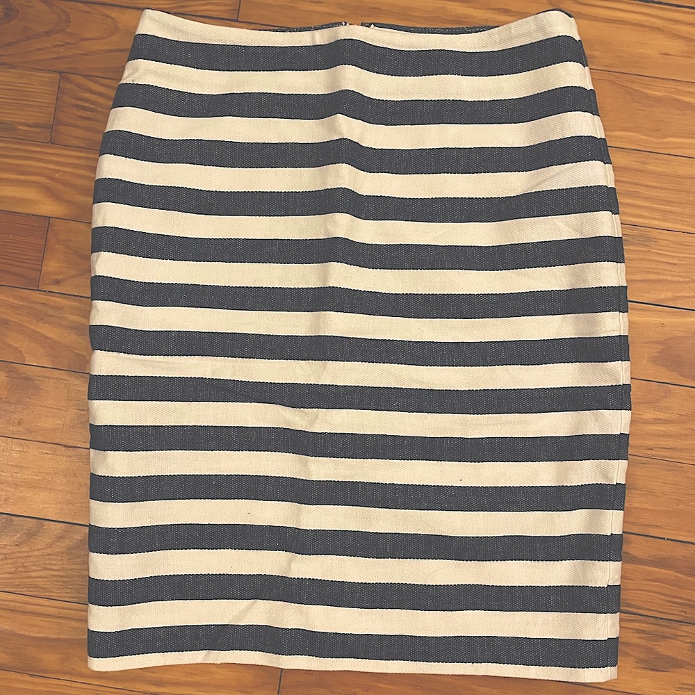 NWOT Ann Taylor Pencil Skirt Blue and White Stripe 2P